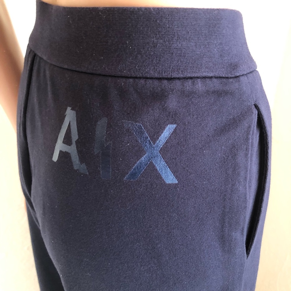 A/ X Armani Exchange Navy Blue Wide-Leg Slide-Bottom Lounge Pants Women’s Size S - Picture 7 of 16